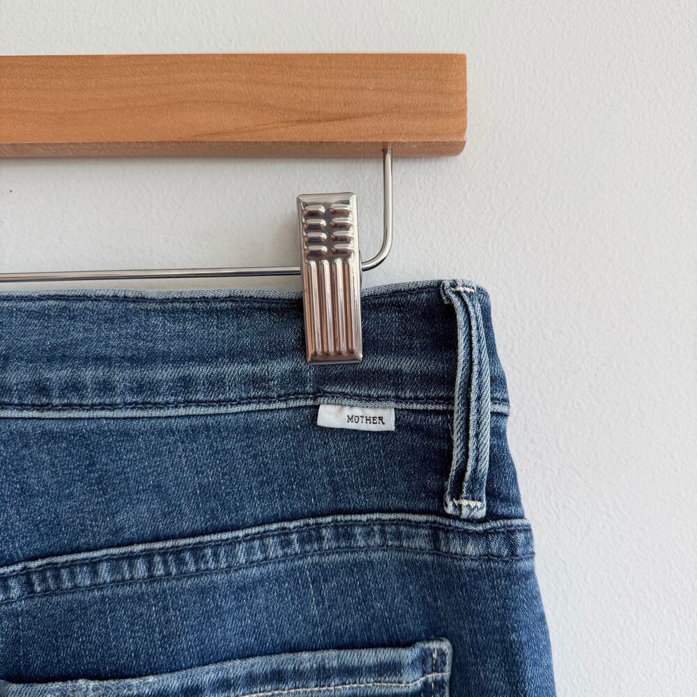 Mother The Weekender Fray Denim High Rise Flared Jeans Blue 30 - Picture 12 of 16